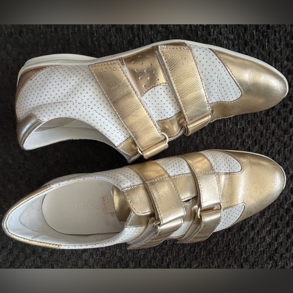 Women's Gucci Velcro Leather Sneakers Authentic GG - Picture 7 of 16